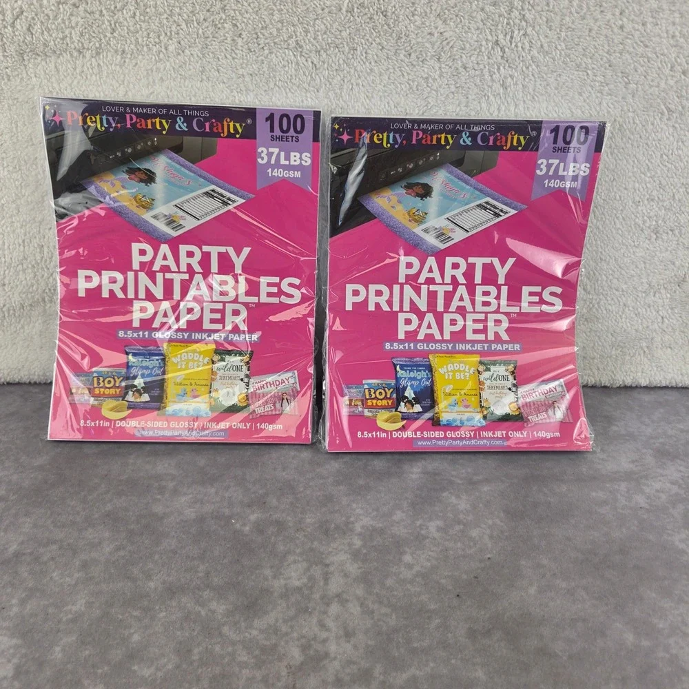 Pretty Party & Crafty 200ct 8.5x11 Double Sided Glossy Inkjet Paper 37lb 140gsm
